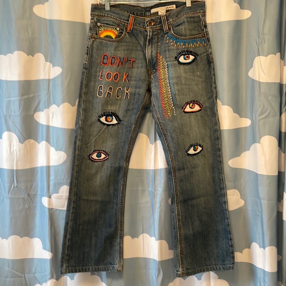 DKNY embroidered jeans